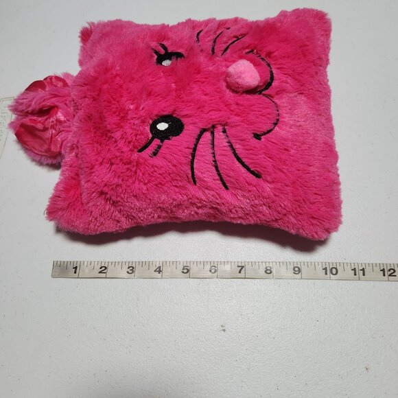 Pink Kitty Cat Face 10 inch Plush Pillow Stuffed Animal Toy Room Decor Dorm Room - Picture 3 of 3